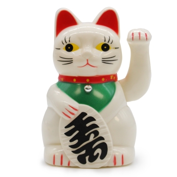 Maneki Neko japoński kot szczęścia figurka biała