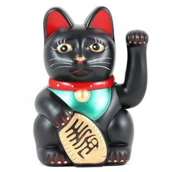 Maneki Neko japoński kot szczęścia figurka czarna