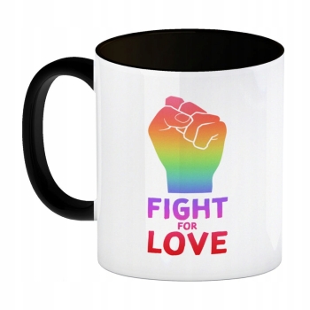 Kubek do kawy LGBT Fight For Love ceramiczny z nadrukiem