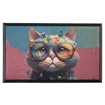 Wycieraczka gumowa Soft Step z nadrukiem 45 x 75 cm Fancy Cat