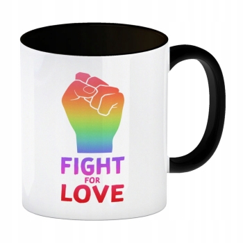 Kubek do kawy LGBT Fight For Love ceramiczny z nadrukiem